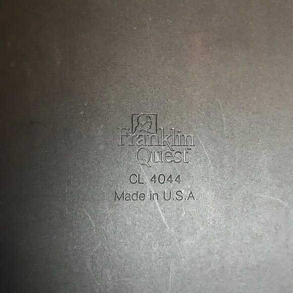 Vintage Franklin Quest 7 Ring Cowhide Leather Zip Binder Planner Cover Black USA - Picture 10 of 13